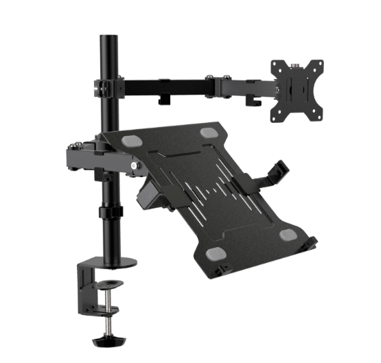 Klip Xtreme Monitor (13"-32") & Laptop (15.6") Mount, C-clamp & Grommet Base Ergonomic